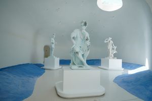 [Daniel Arsham][0], _Blue Calcite Eroded Lorenzo de Medici, Duke of Urbino_ (2021). Blue calcite, hydrostone. 193 x 97 x 77 cm. Courtesy UCCA Center for Contemporary Art.


[0]: https://ocula.com/artists/daniel-arsham/